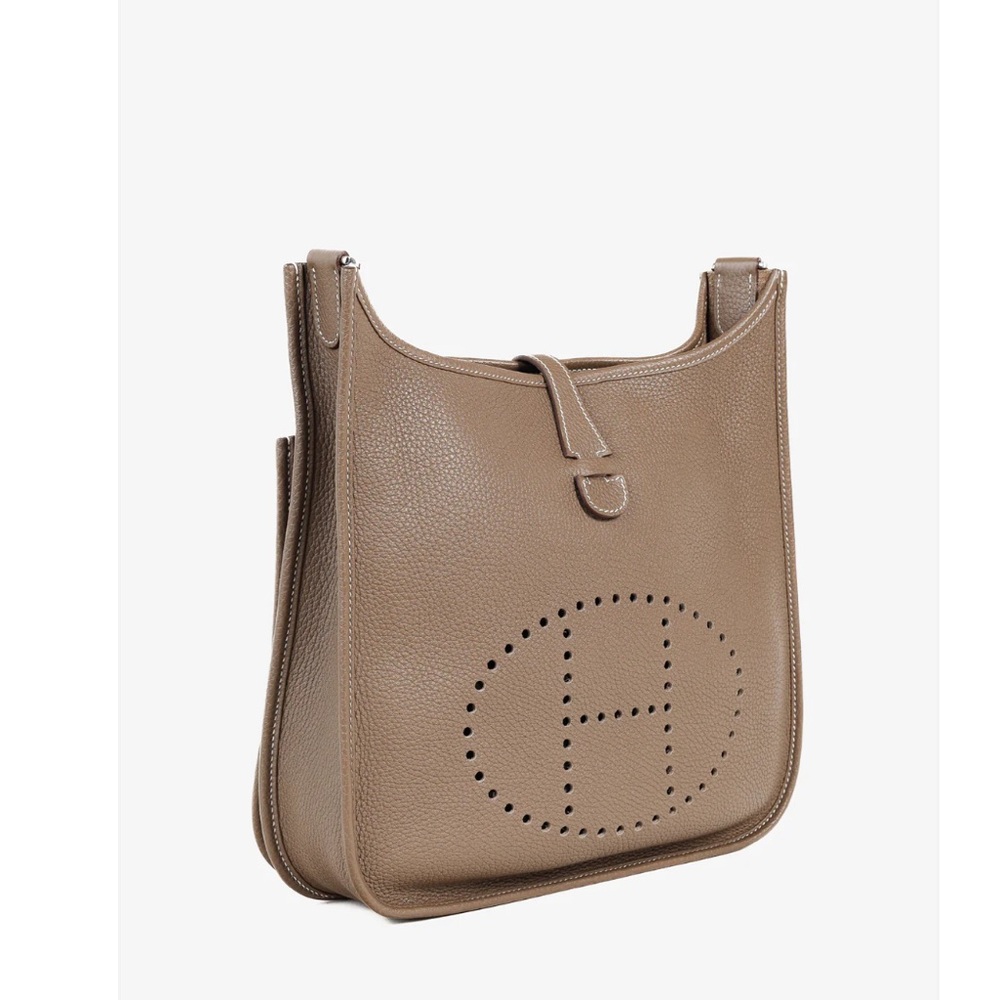 Hermes Evelyne III 29 Etoupe Taurillon Clemence Taupe Leather Shoulder Bag